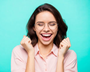 happy woman smiling