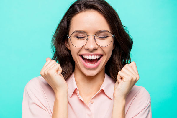 happy woman smiling